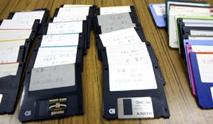 retrieved floppy discs (photo by BLL Osaka)